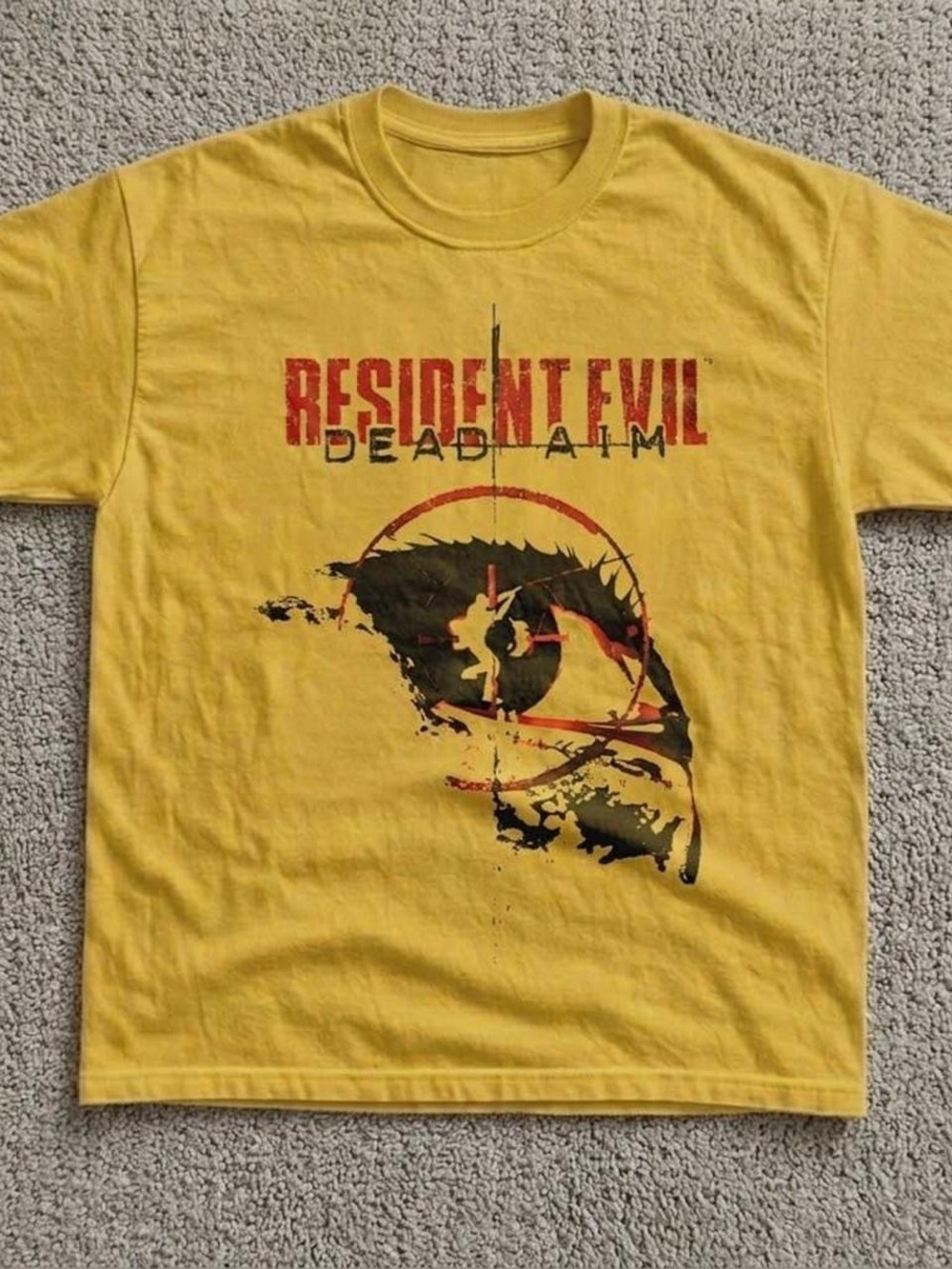 Gildan Yellow Resident Evil Dead Aim Graphic Tee